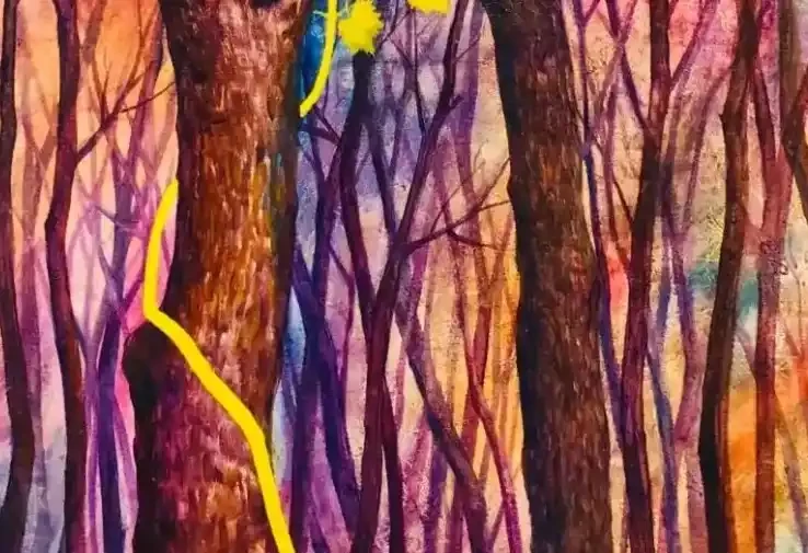 Supporting Branches – Symbolic Nature-Inspired Acrylic Painting