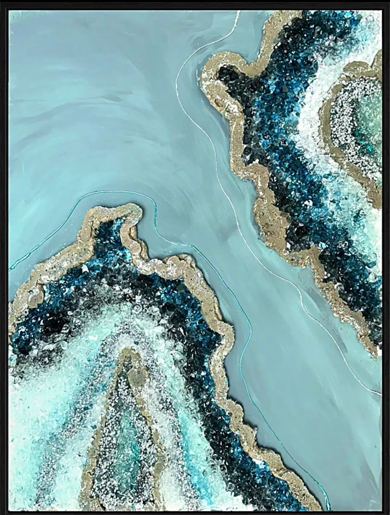 Featured image of Aquamarine Crystal Geode – Textured Abstract Artwork
