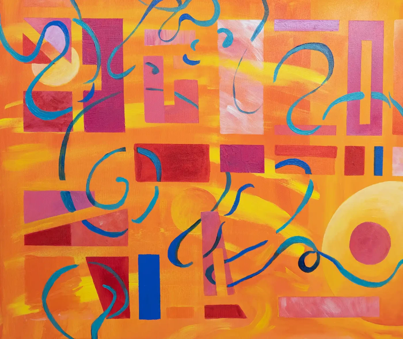 Featured image of Orange geometric abstract painting