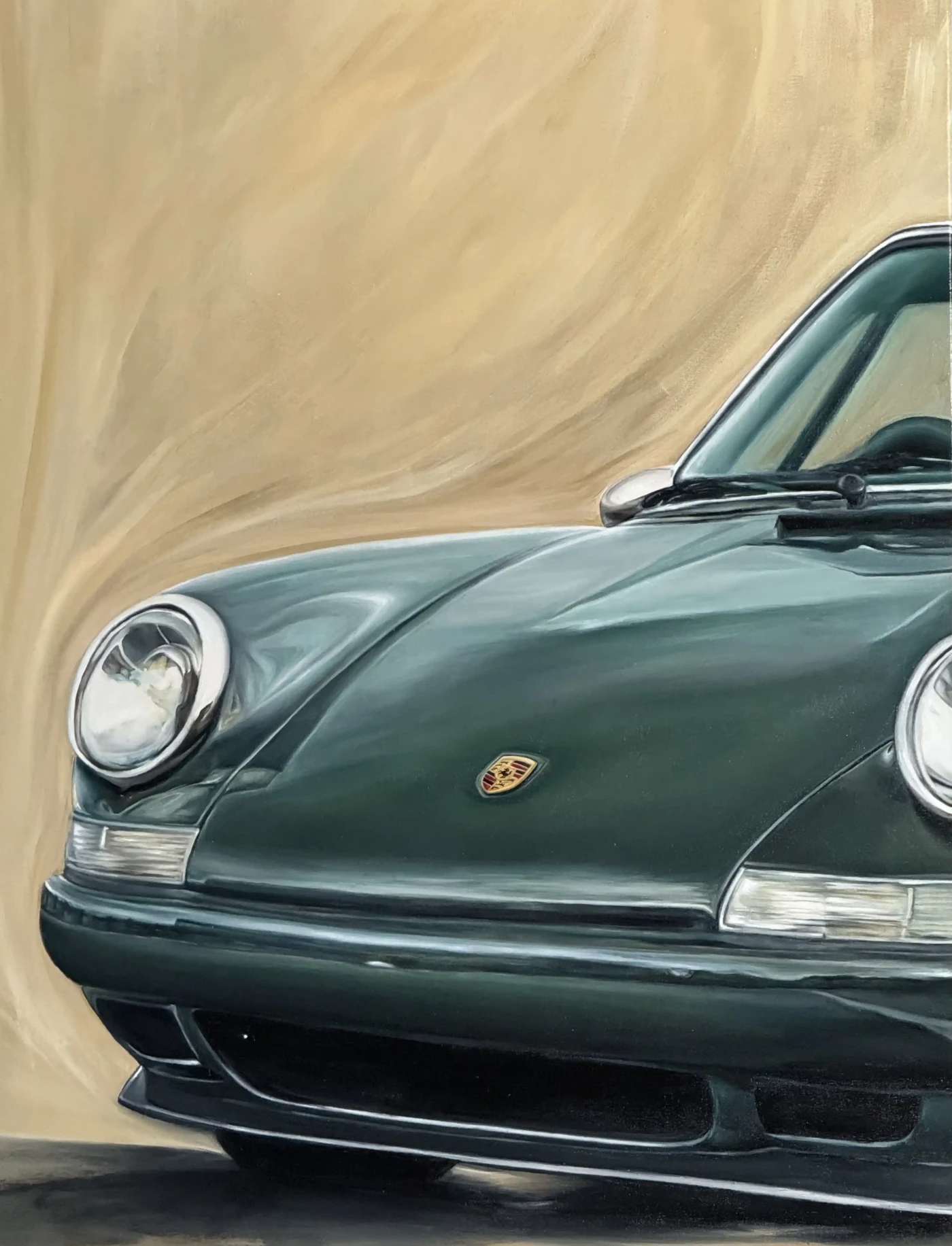 Featured image of Vintage Green Porsche - Artwork