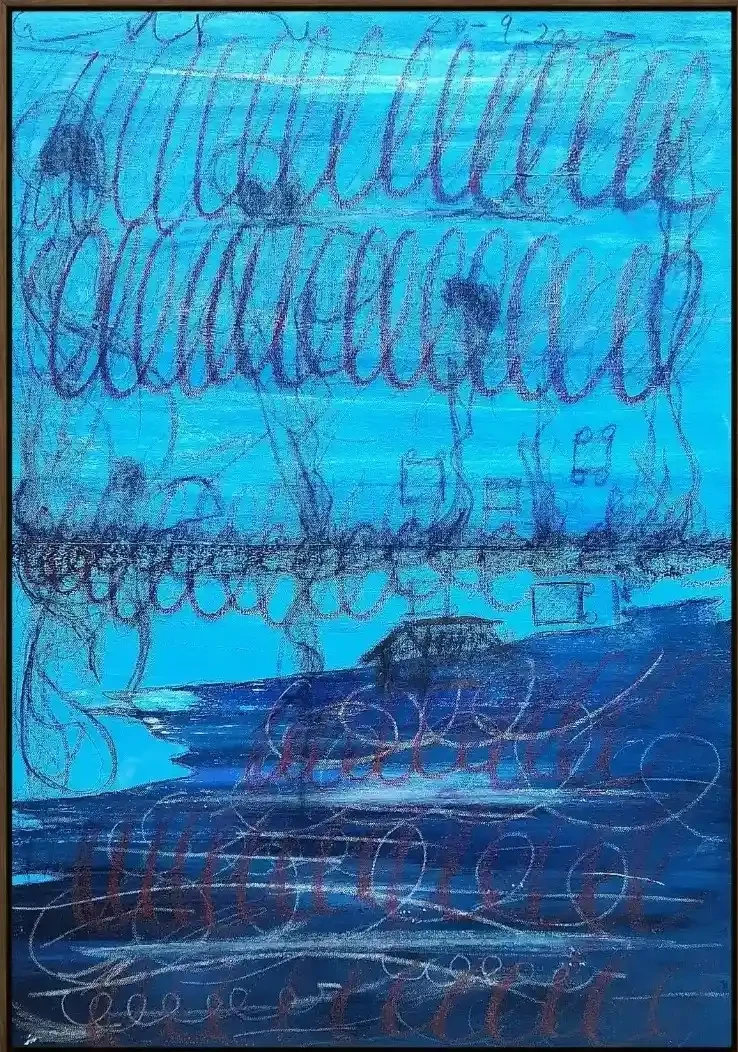 Echoes Beneath the Blue - Abstract Art