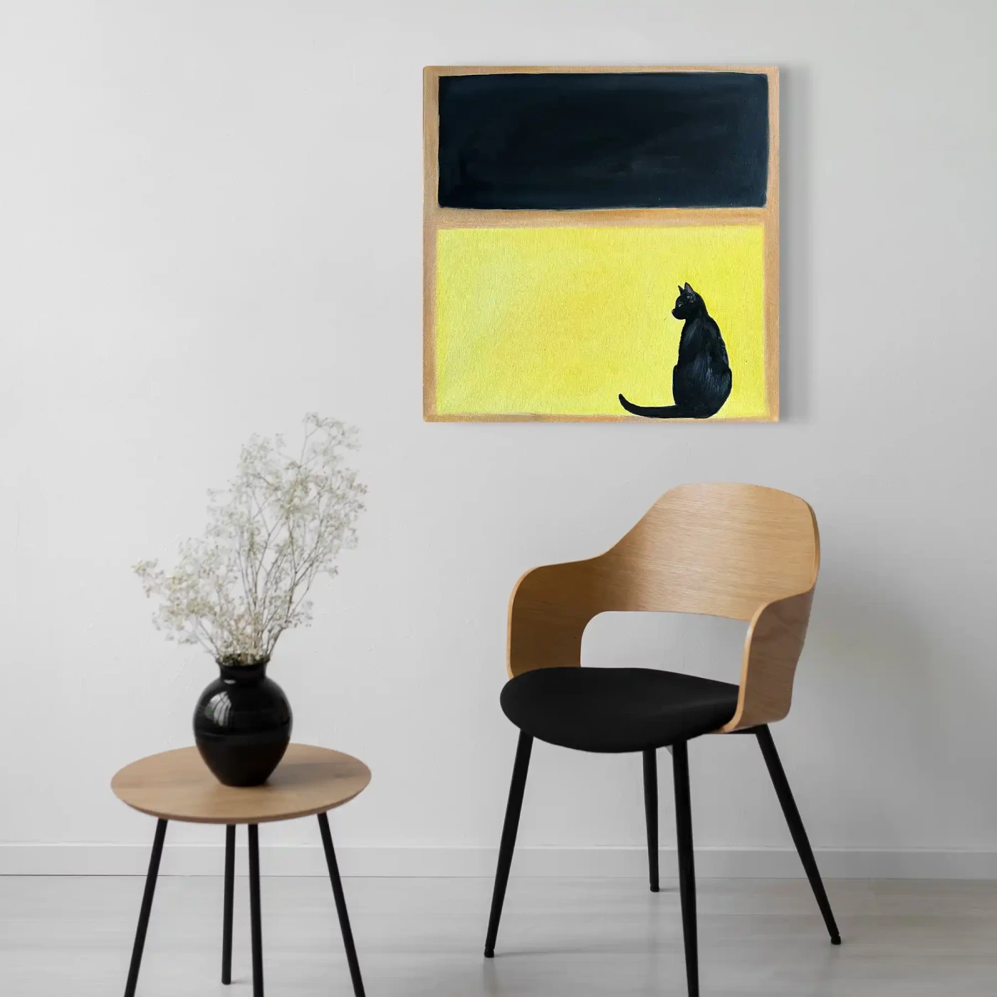 Abstract Minimalist Cat Painting - Inspired by Rothko - Artwork