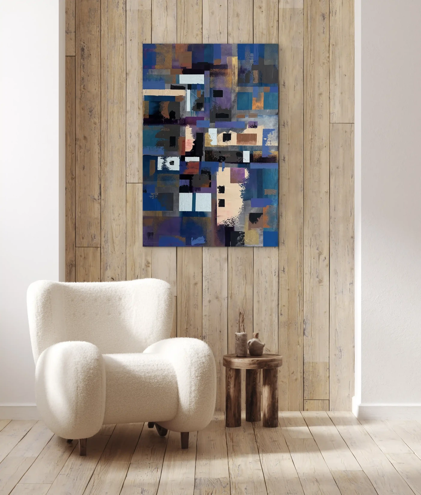 BLUE: City After Dusk – Contemporary Abstract Canvas