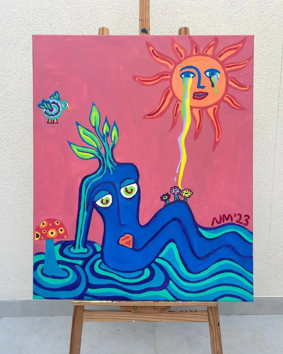 Featured image of Rainbow melodies on her skin - Acrylic on Canvas