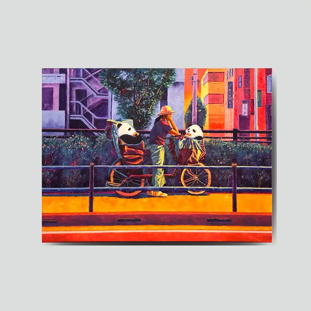 Featured image of PANDAS IN TOKYO – Oil Painting on Canvas