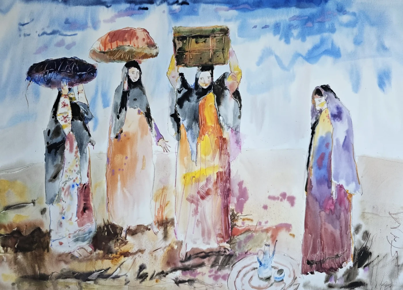 Featured image of Weeding I – Original Watercolor of Emirati Folklore