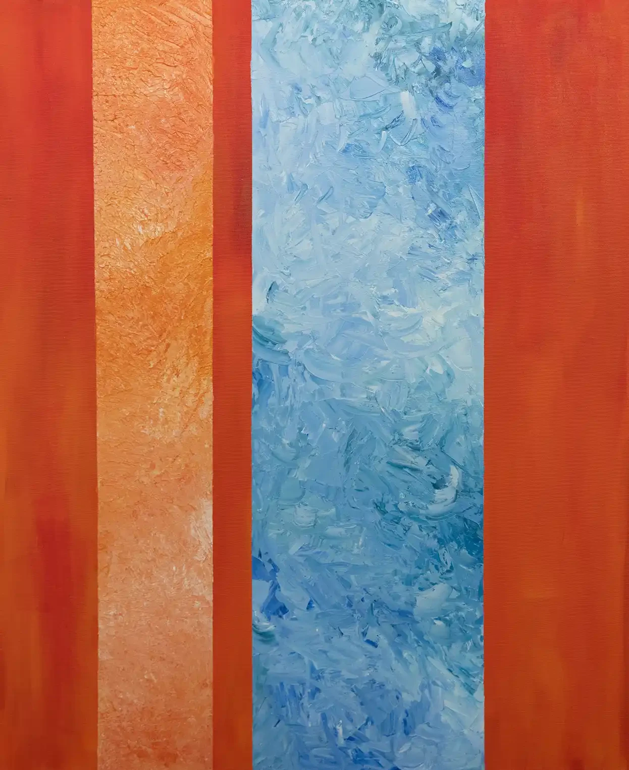 Orange & Blue Abstract Painting